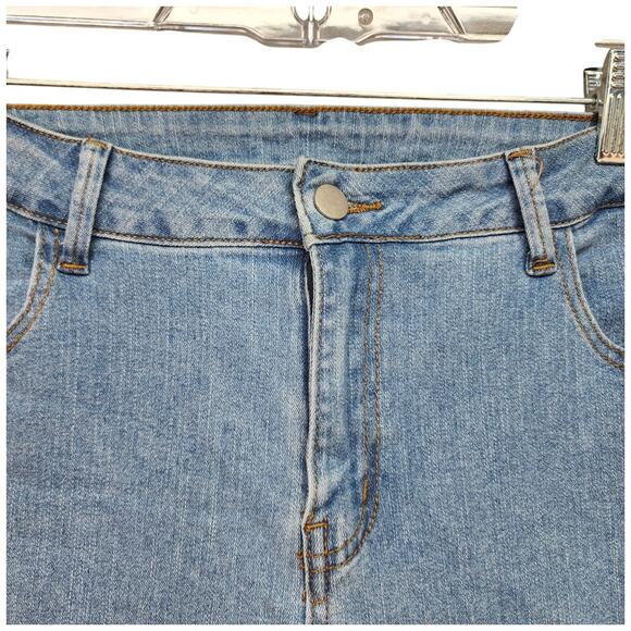 Y2K Embroidered Flare Jeans Women’s 14 Floral Boho Hippie Wide Leg Bell Bottom - Picture 7 of 13